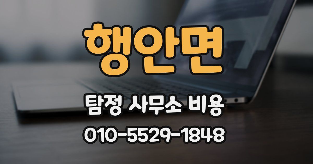 행안면 탐정 사무소 비용