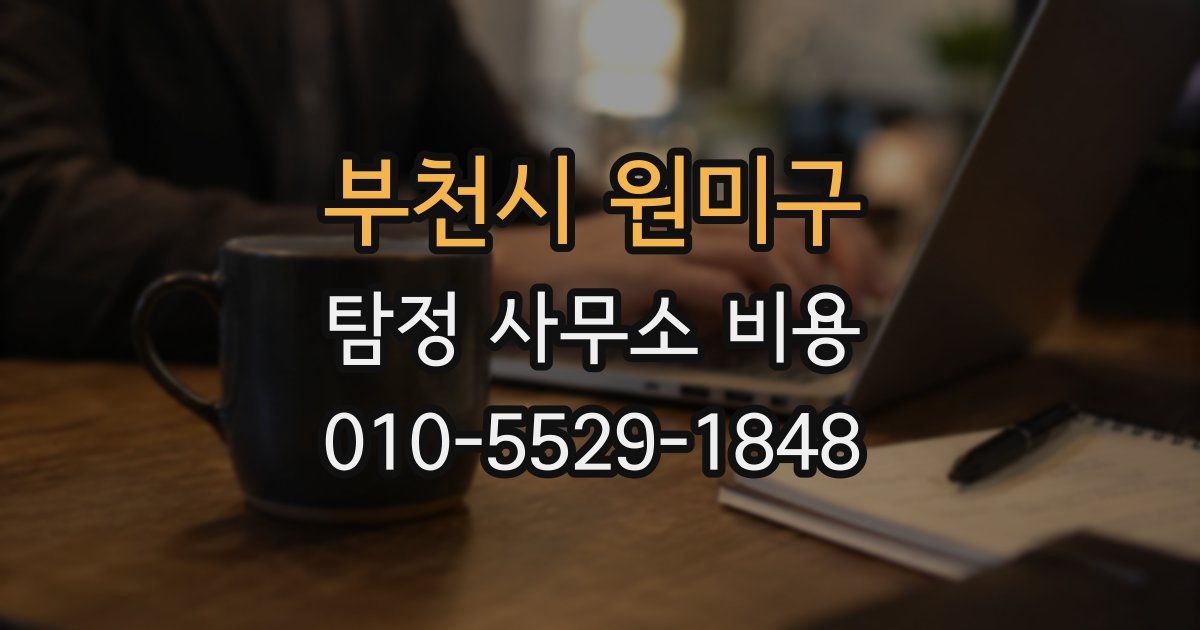 부천시 원미구 탐정 사무소 비용