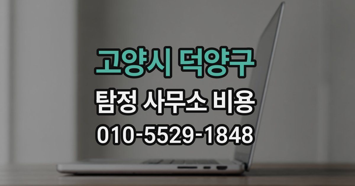 고양시 덕양구 탐정 사무소 비용