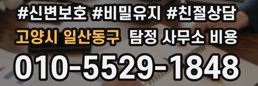 고양시 일산동구 탐정 사무소 비용