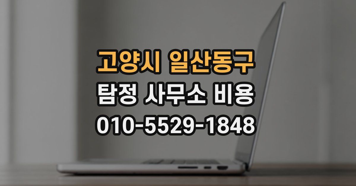 고양시 일산동구 탐정 사무소 비용