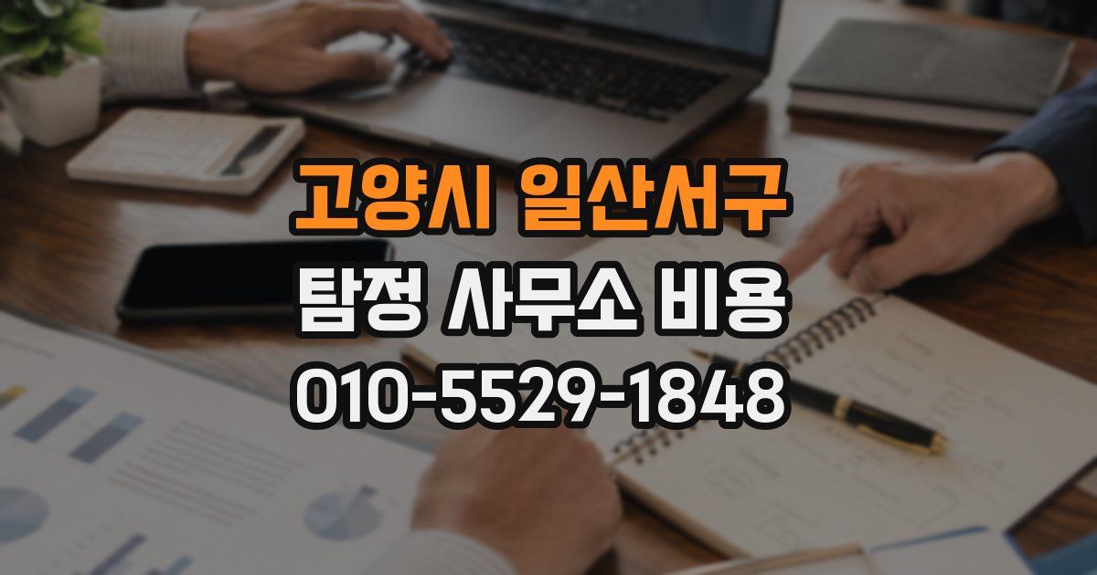 고양시 일산서구 탐정 사무소 비용