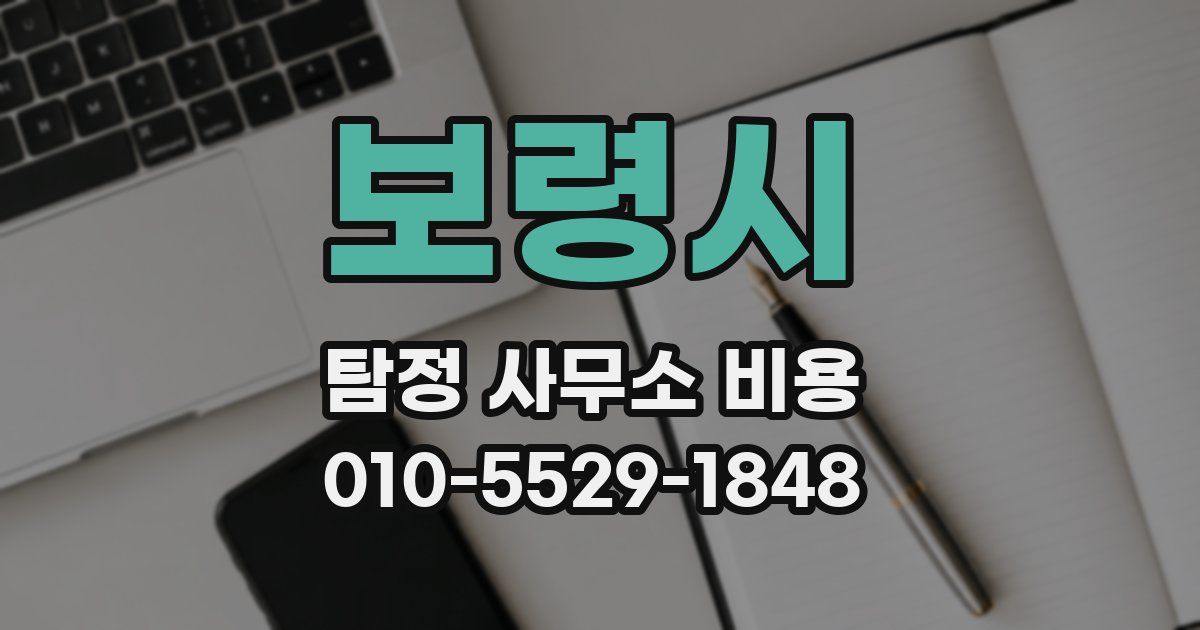 보령시 탐정 사무소 비용