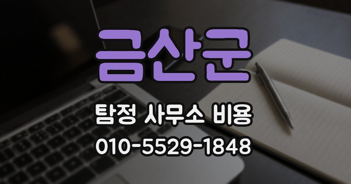 금산군 탐정 사무소 비용
