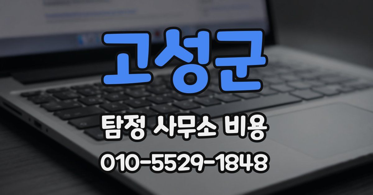 고성군 탐정 사무소 비용