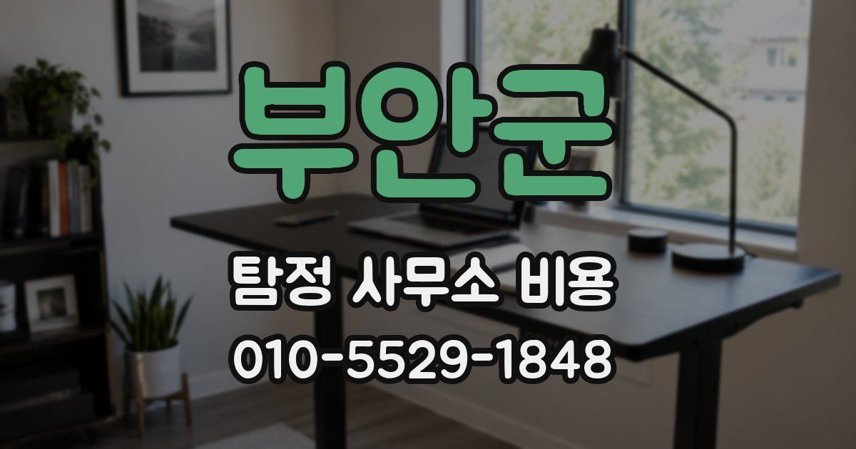 부안군 탐정 사무소 비용