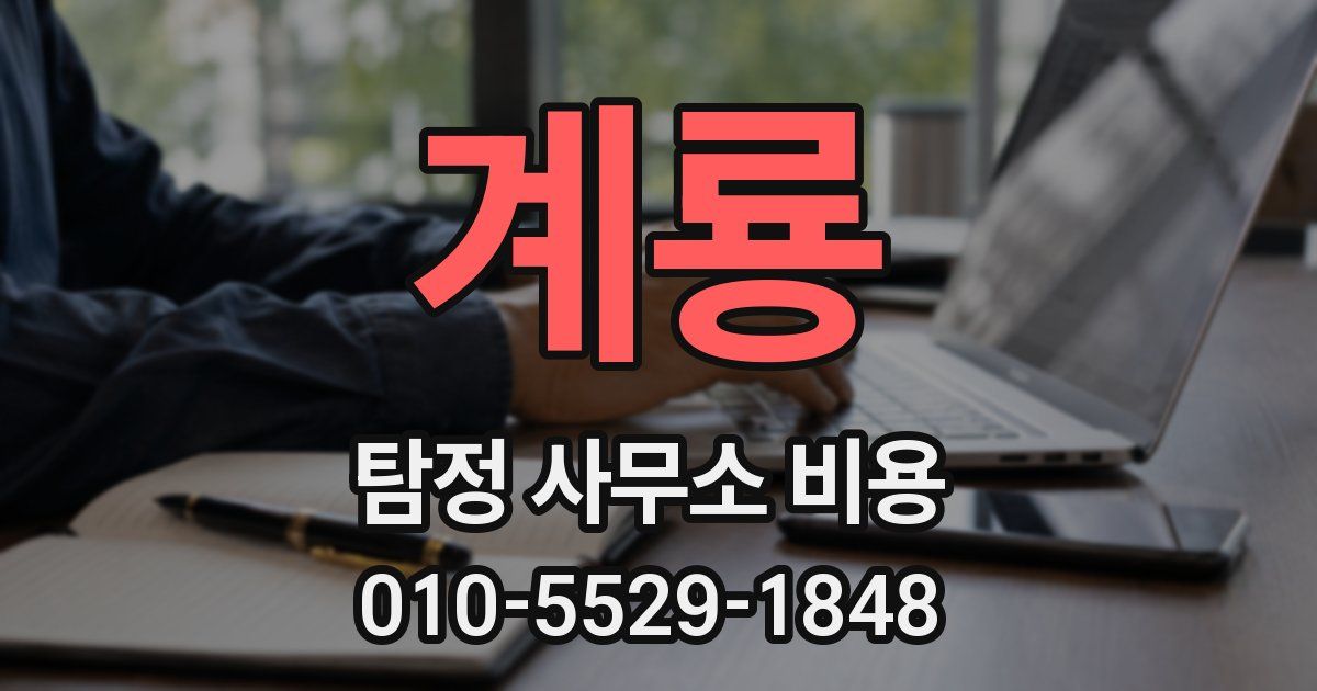 계룡 탐정 사무소 비용
