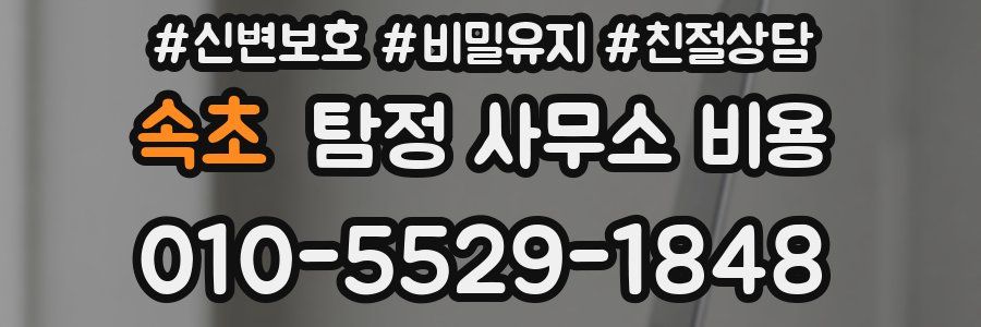 속초 탐정 사무소 비용