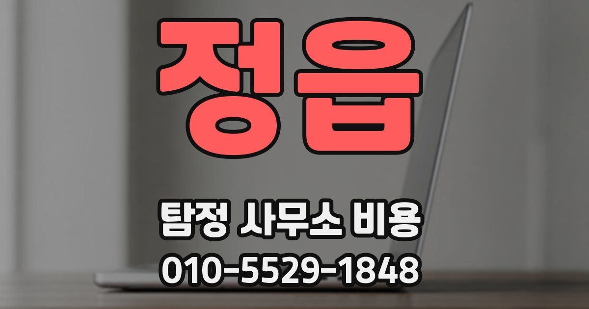 정읍 탐정 사무소 비용