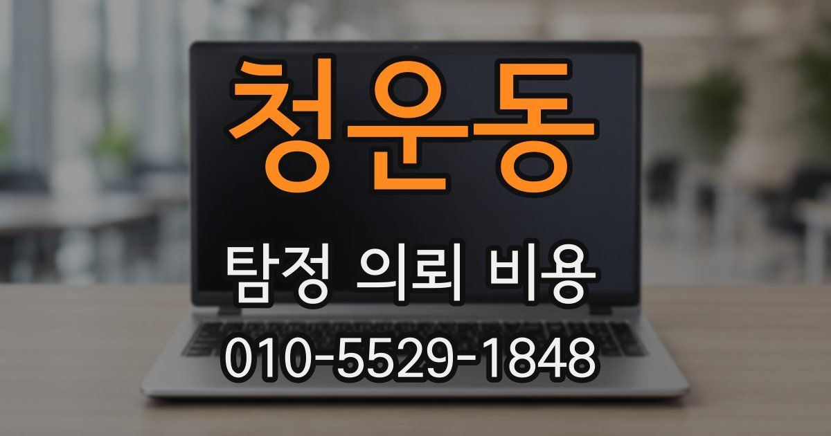청운동 탐정 의뢰 비용
