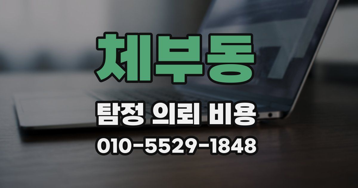 체부동 탐정 의뢰 비용