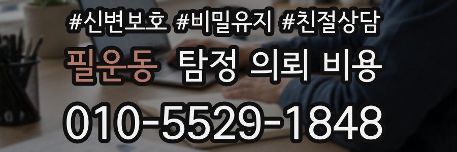 필운동 탐정 의뢰 비용