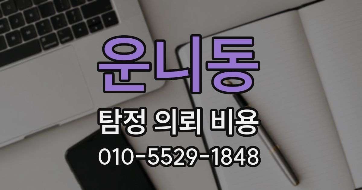 운니동 탐정 의뢰 비용