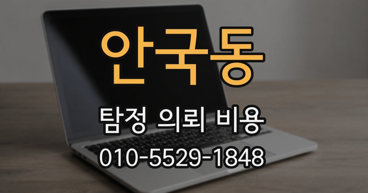 안국동 탐정 의뢰 비용