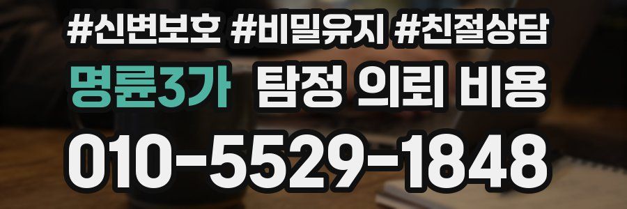 명륜3가 탐정 의뢰 비용