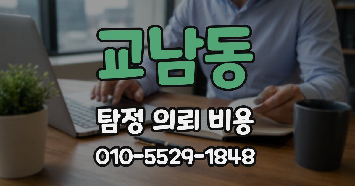 교남동 탐정 의뢰 비용
