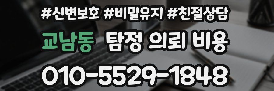 교남동 탐정 의뢰 비용