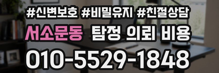 서소문동 탐정 의뢰 비용