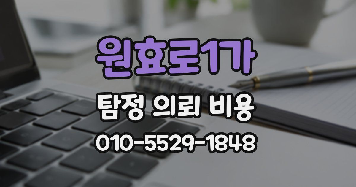 원효로1가 탐정 의뢰 비용