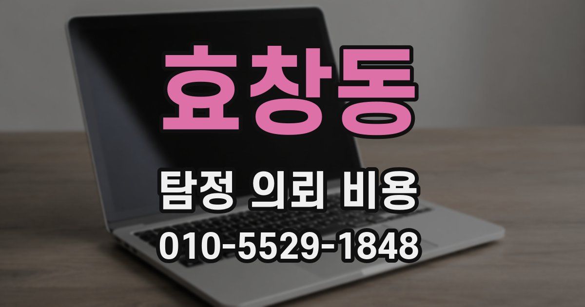 효창동 탐정 의뢰 비용