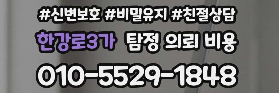 한강로3가 탐정 의뢰 비용