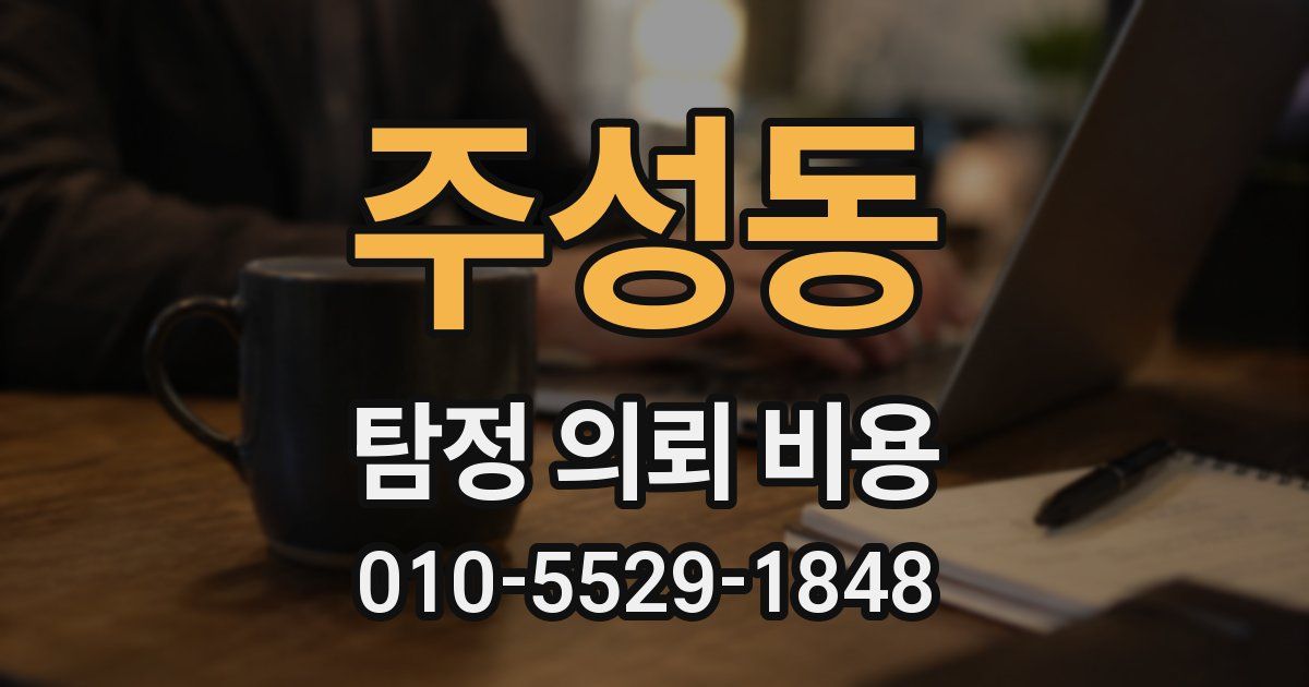 주성동 탐정 의뢰 비용