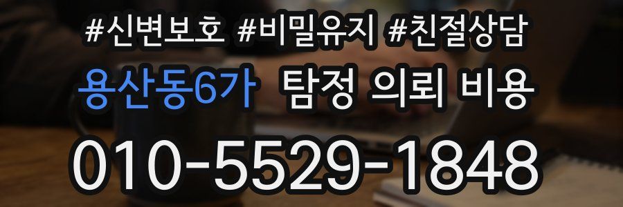 용산동6가 탐정 의뢰 비용