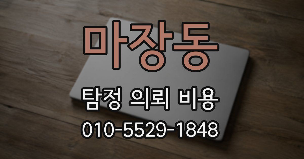 마장동 탐정 의뢰 비용