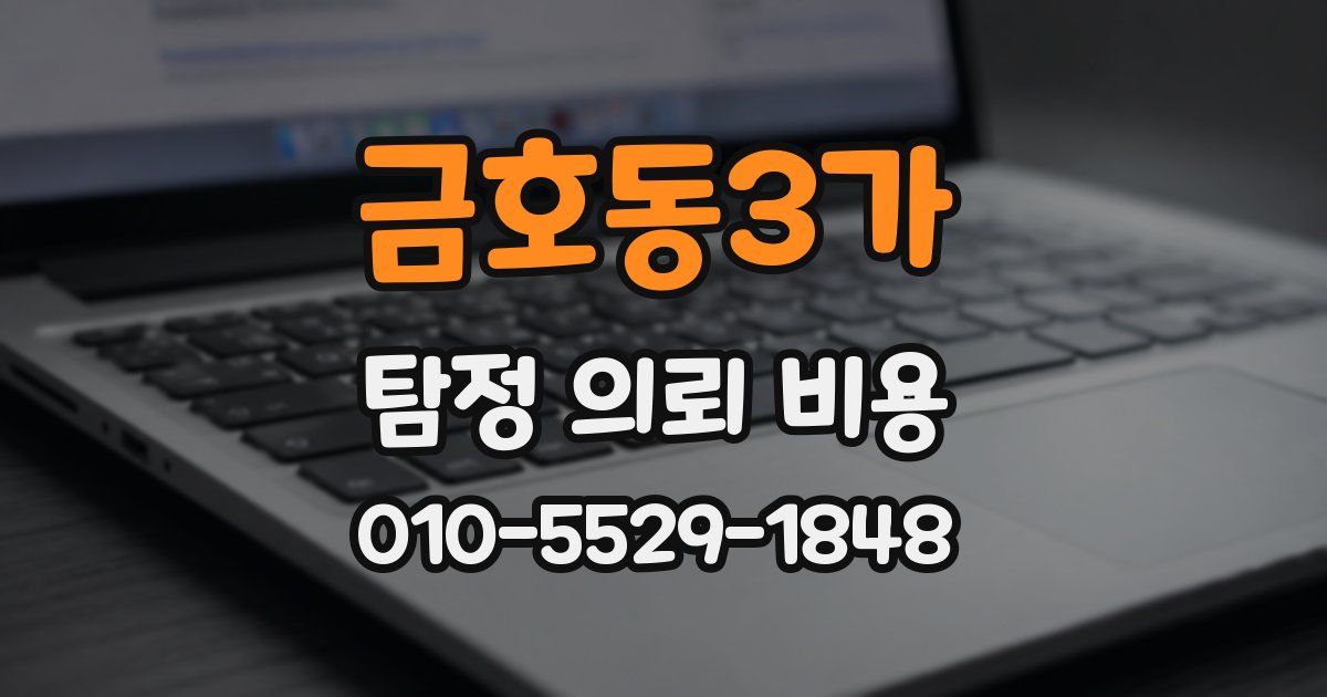 금호동3가 탐정 의뢰 비용