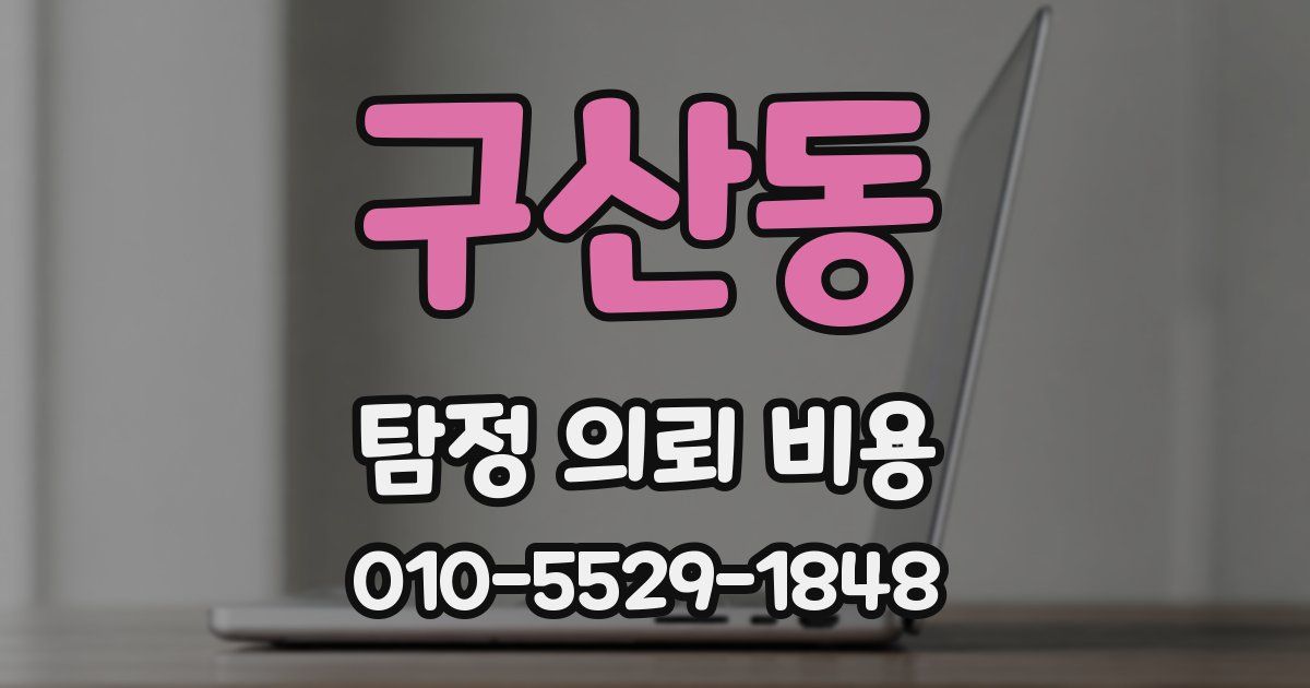 구산동 탐정 의뢰 비용