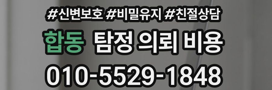 합동 탐정 의뢰 비용