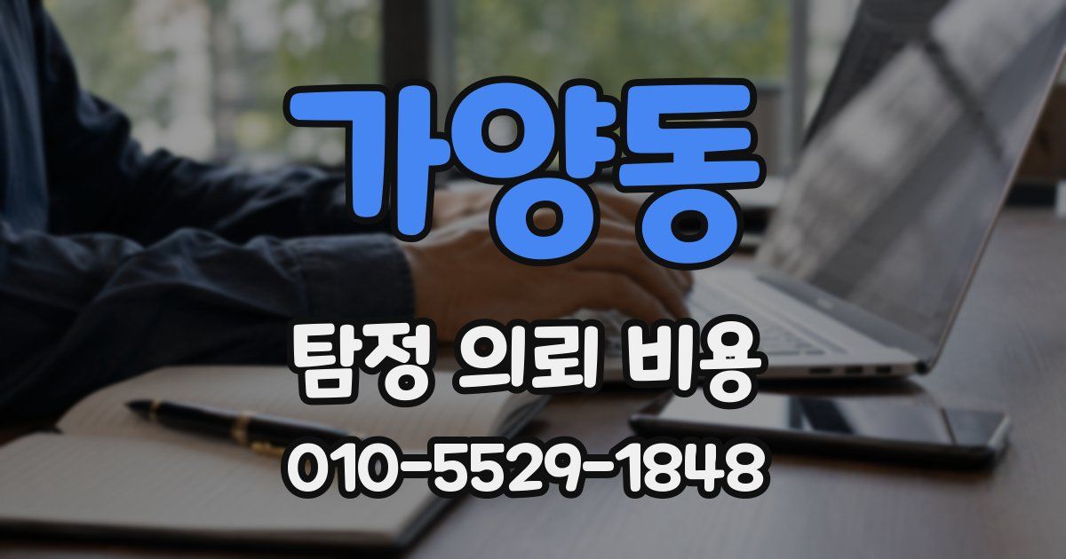 가양동 탐정 의뢰 비용
