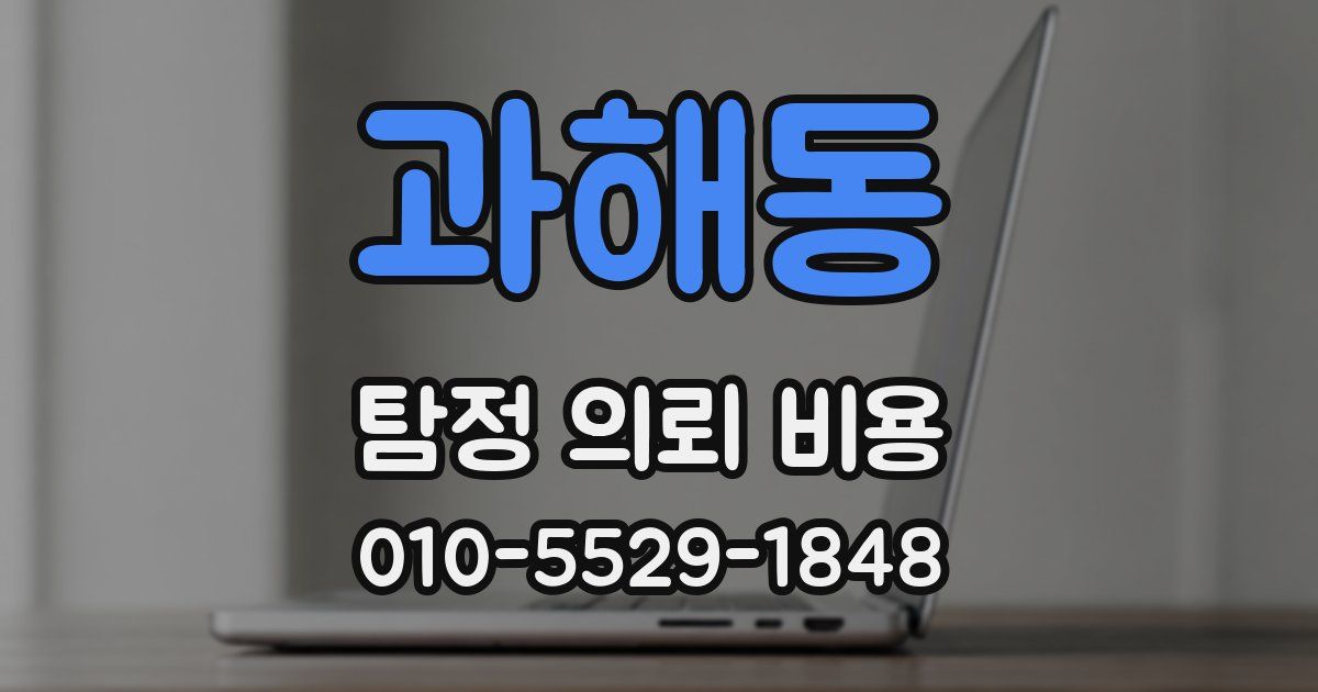 과해동 탐정 의뢰 비용