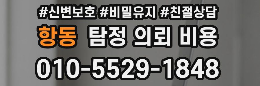 항동 탐정 의뢰 비용
