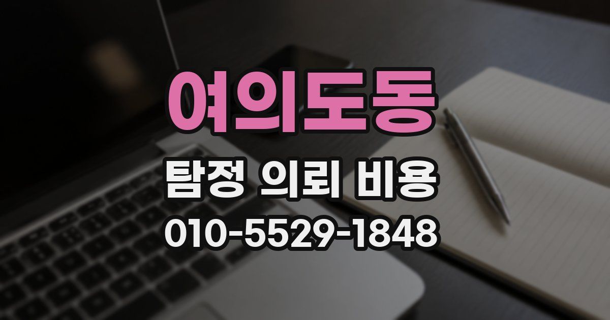 여의도동 탐정 의뢰 비용