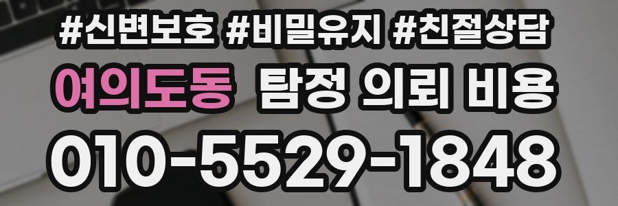 여의도동 탐정 의뢰 비용