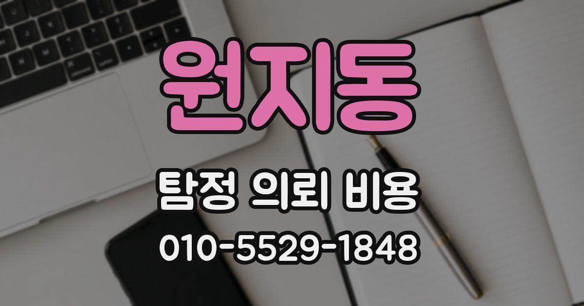 원지동 탐정 의뢰 비용