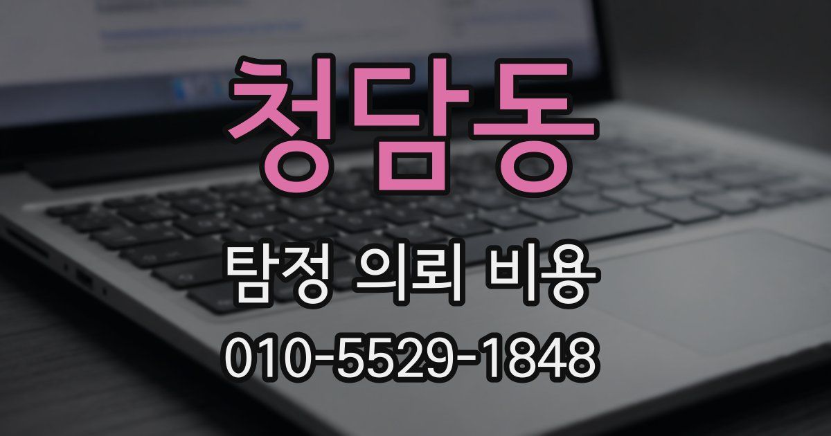 청담동 탐정 의뢰 비용