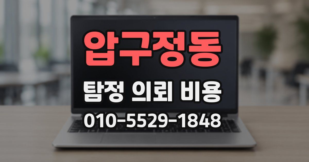 압구정동 탐정 의뢰 비용