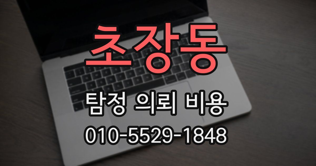 초장동 탐정 의뢰 비용