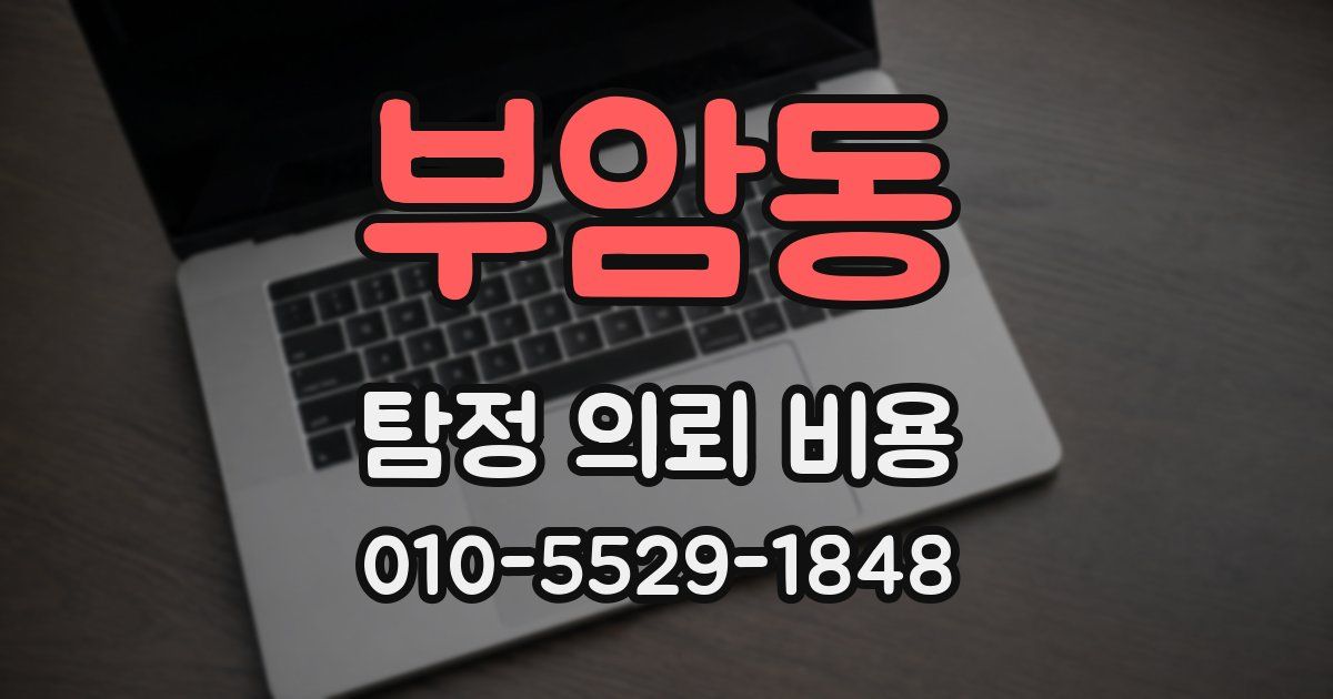 부암동 탐정 의뢰 비용