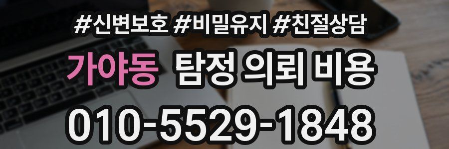 가야동 탐정 의뢰 비용