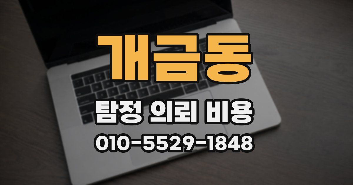 개금동 탐정 의뢰 비용