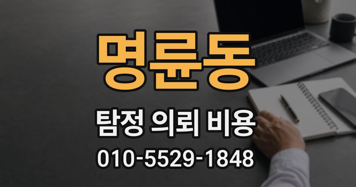 명륜동 탐정 의뢰 비용