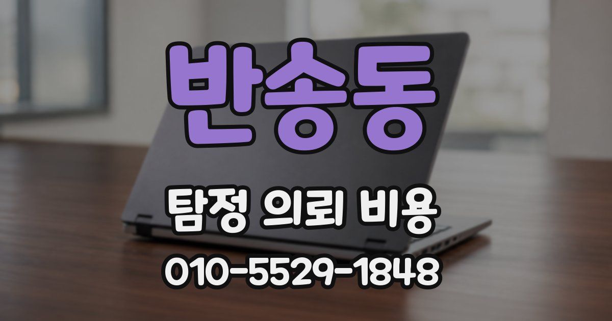 반송동 탐정 의뢰 비용