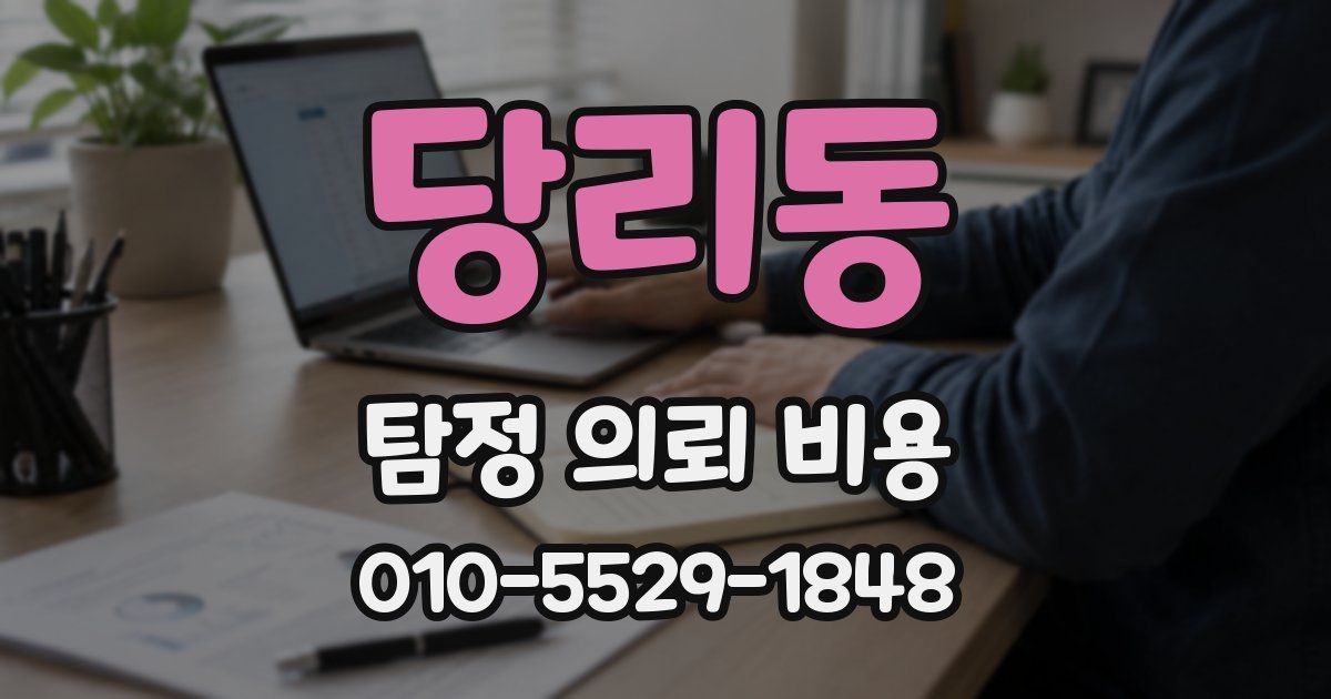 당리동 탐정 의뢰 비용