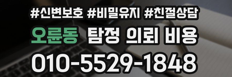 오륜동 탐정 의뢰 비용