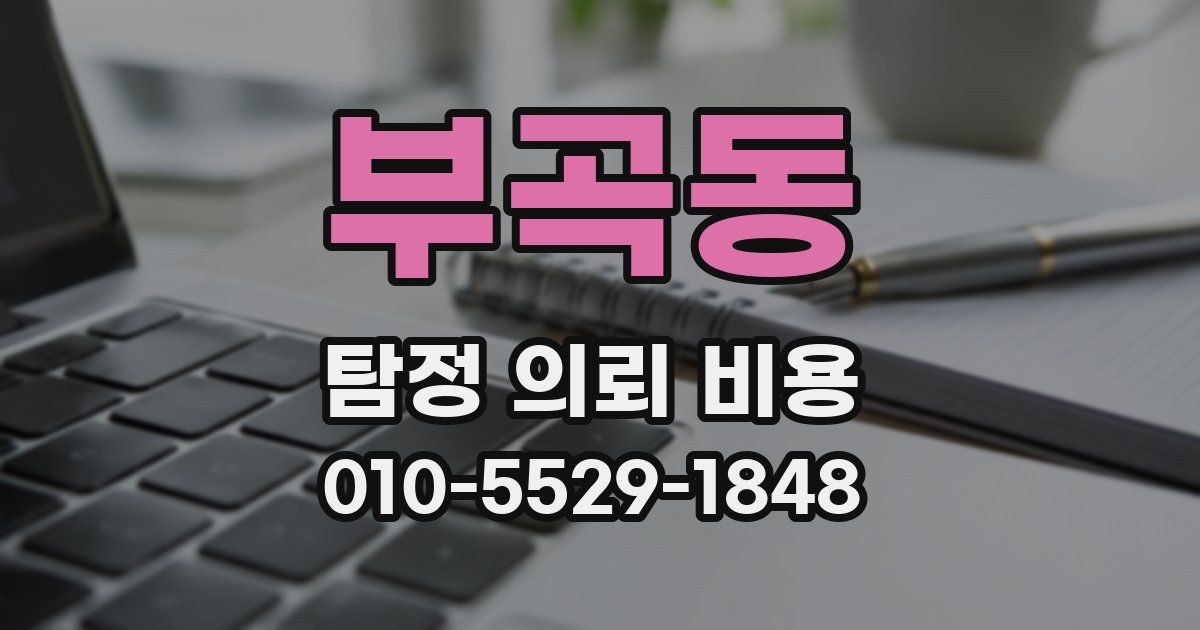 부곡동 탐정 의뢰 비용