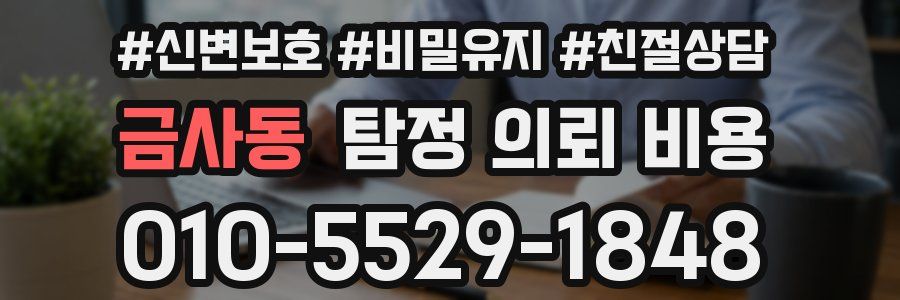 금사동 탐정 의뢰 비용