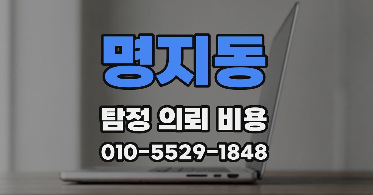 명지동 탐정 의뢰 비용